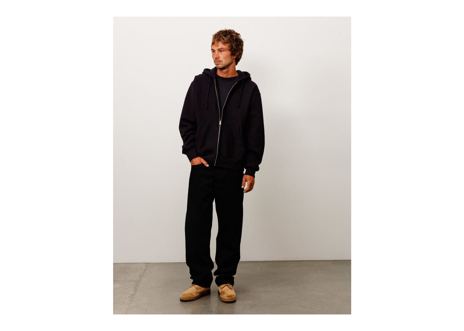 Stussy Fleece Zip Hoodie Black - görsel 2