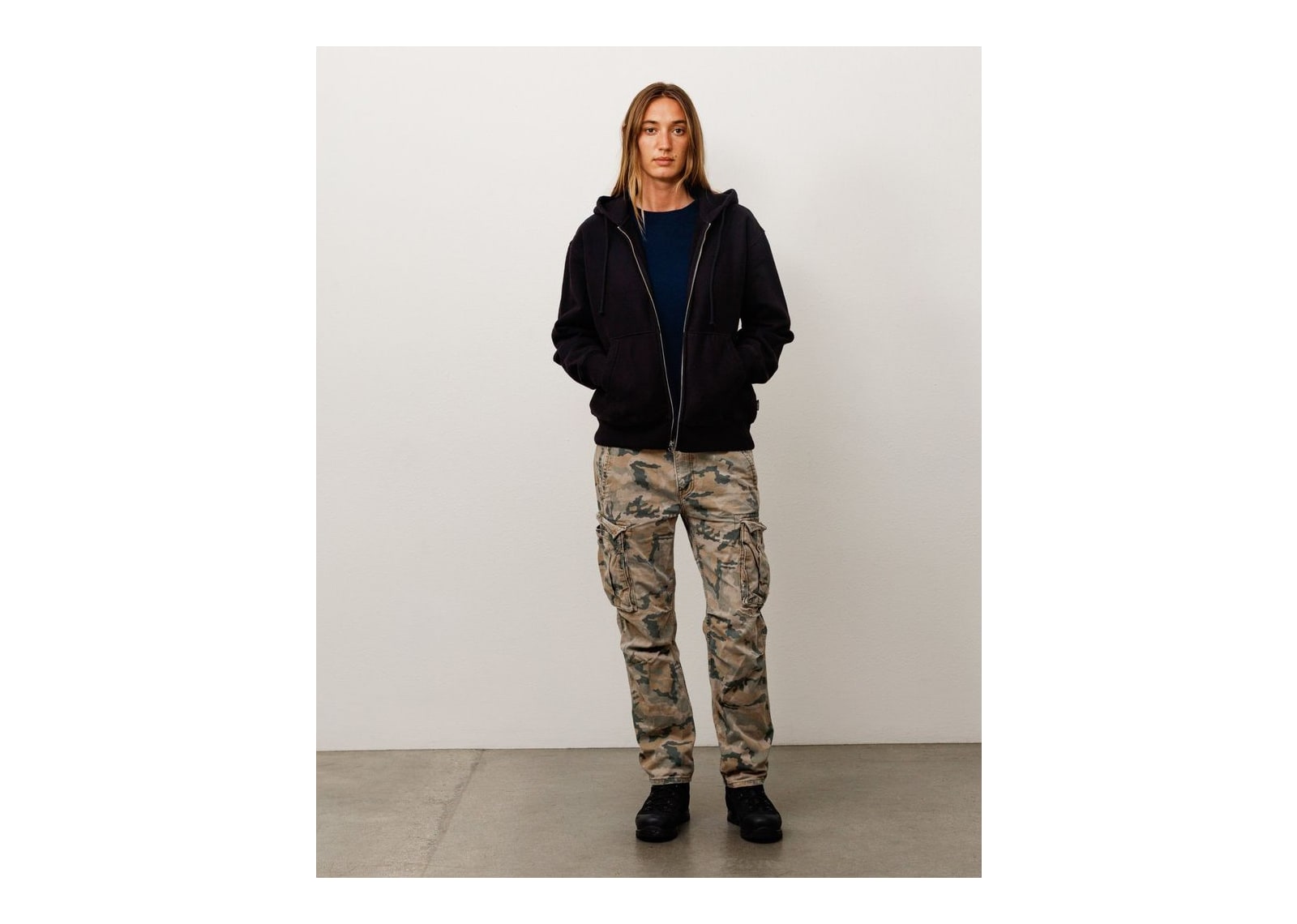 Stussy Fleece Zip Hoodie Black - görsel 3