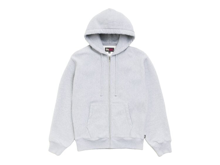 Stussy Fleece Zip Hoodie Grey Heather