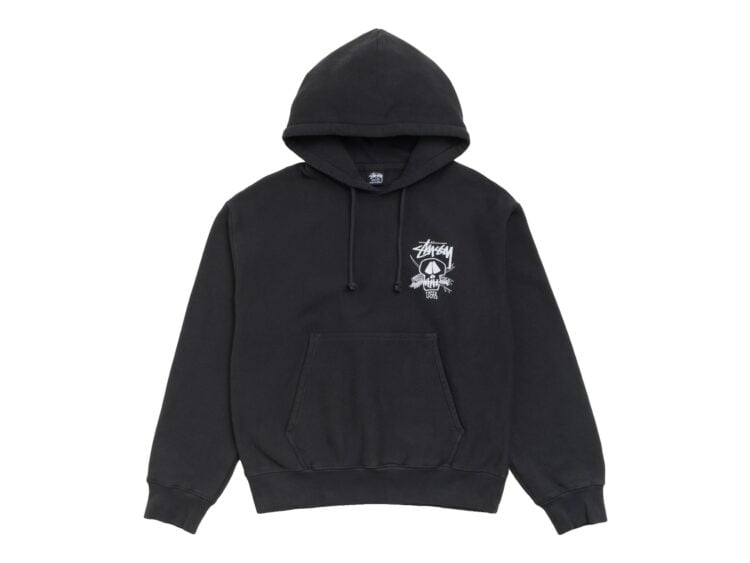 Stussy Fresh Foils Hoodie Garment Dyed Faded Black