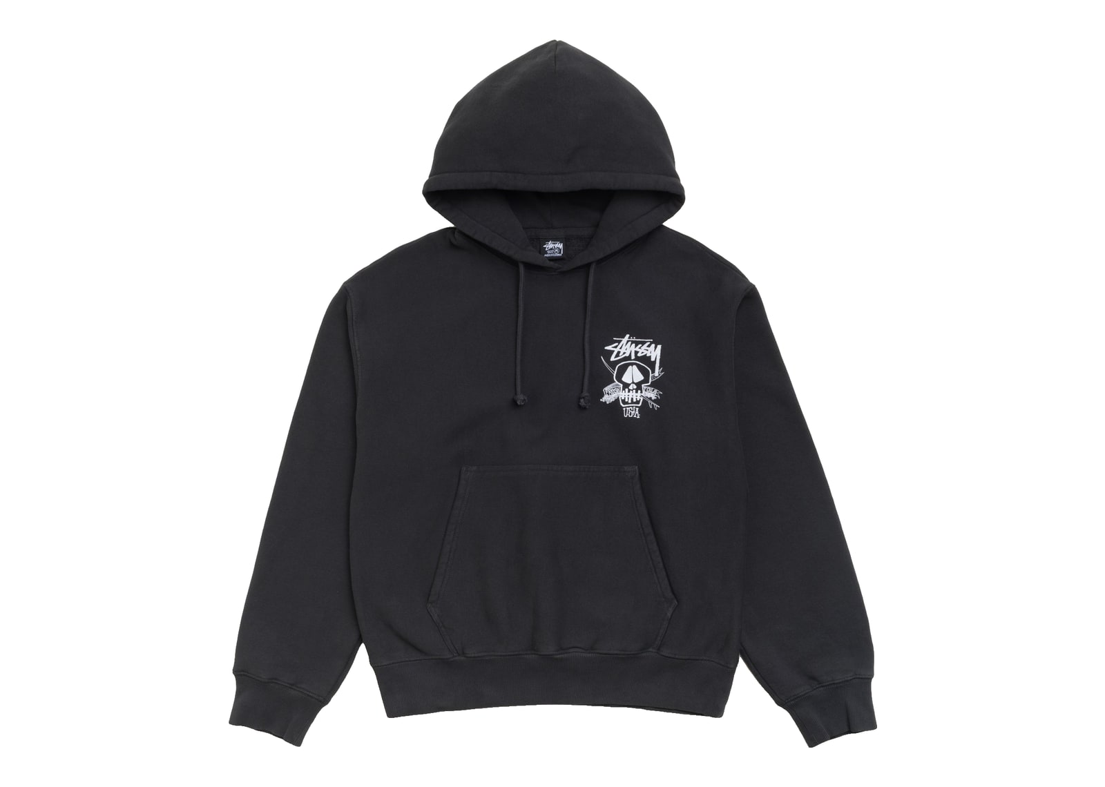 Stussy Fresh Foils Hoodie Garment Dyed Faded Black