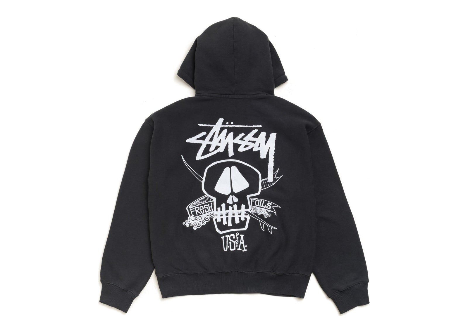 Stussy Fresh Foils Hoodie Garment Dyed Faded Black - görsel 2