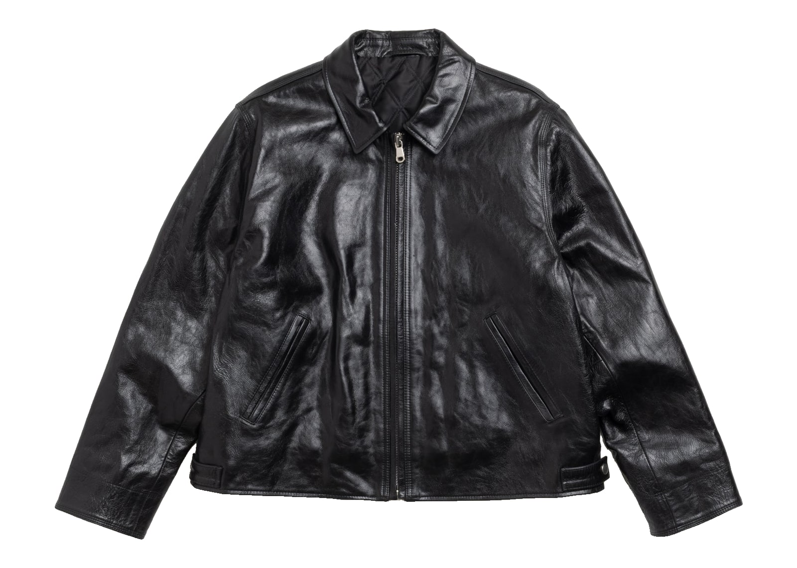 Stussy Garage Jacket Leather Black