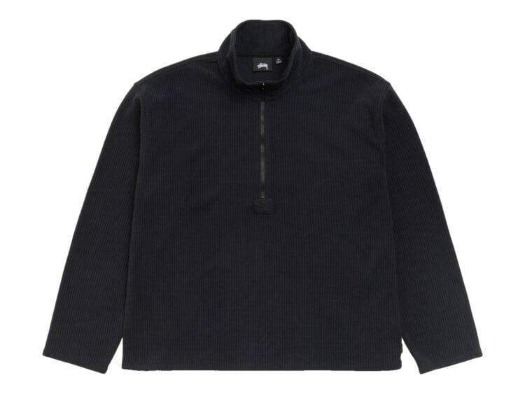 Stussy Half Zip Thermal Mock Neck Black