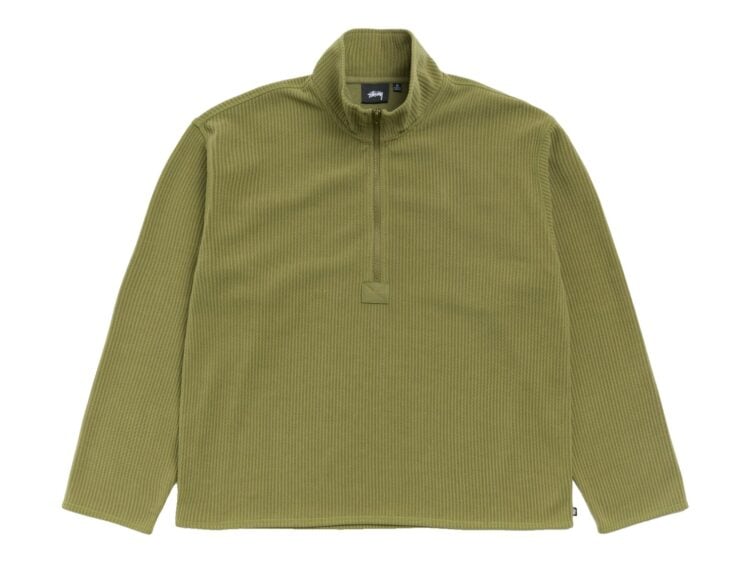 Stussy Half Zip Thermal Mock Neck Olive