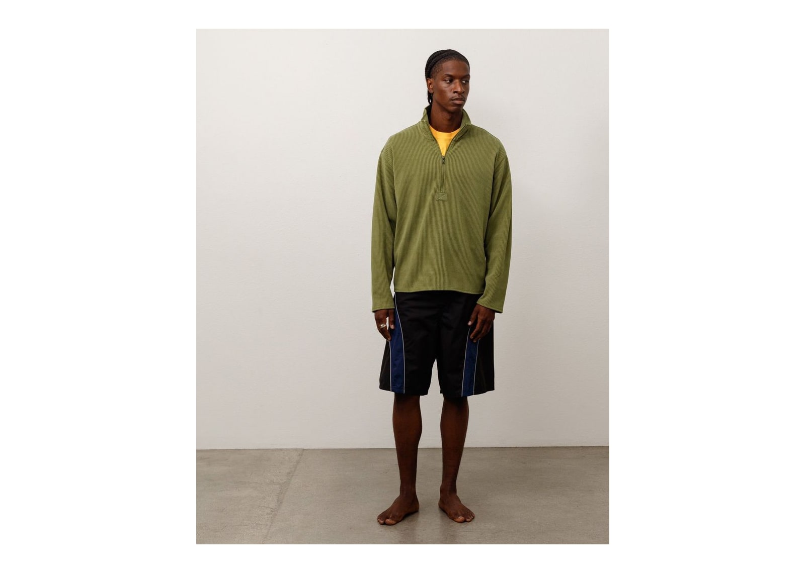 Stussy Half Zip Thermal Mock Neck Olive - görsel 2