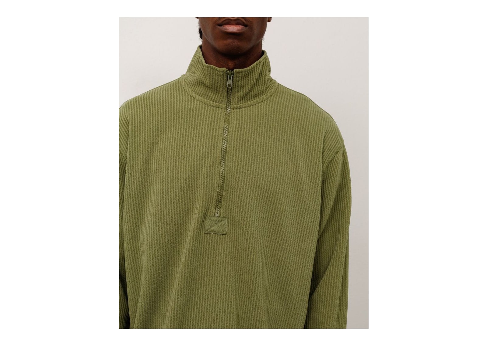 Stussy Half Zip Thermal Mock Neck Olive - görsel 3