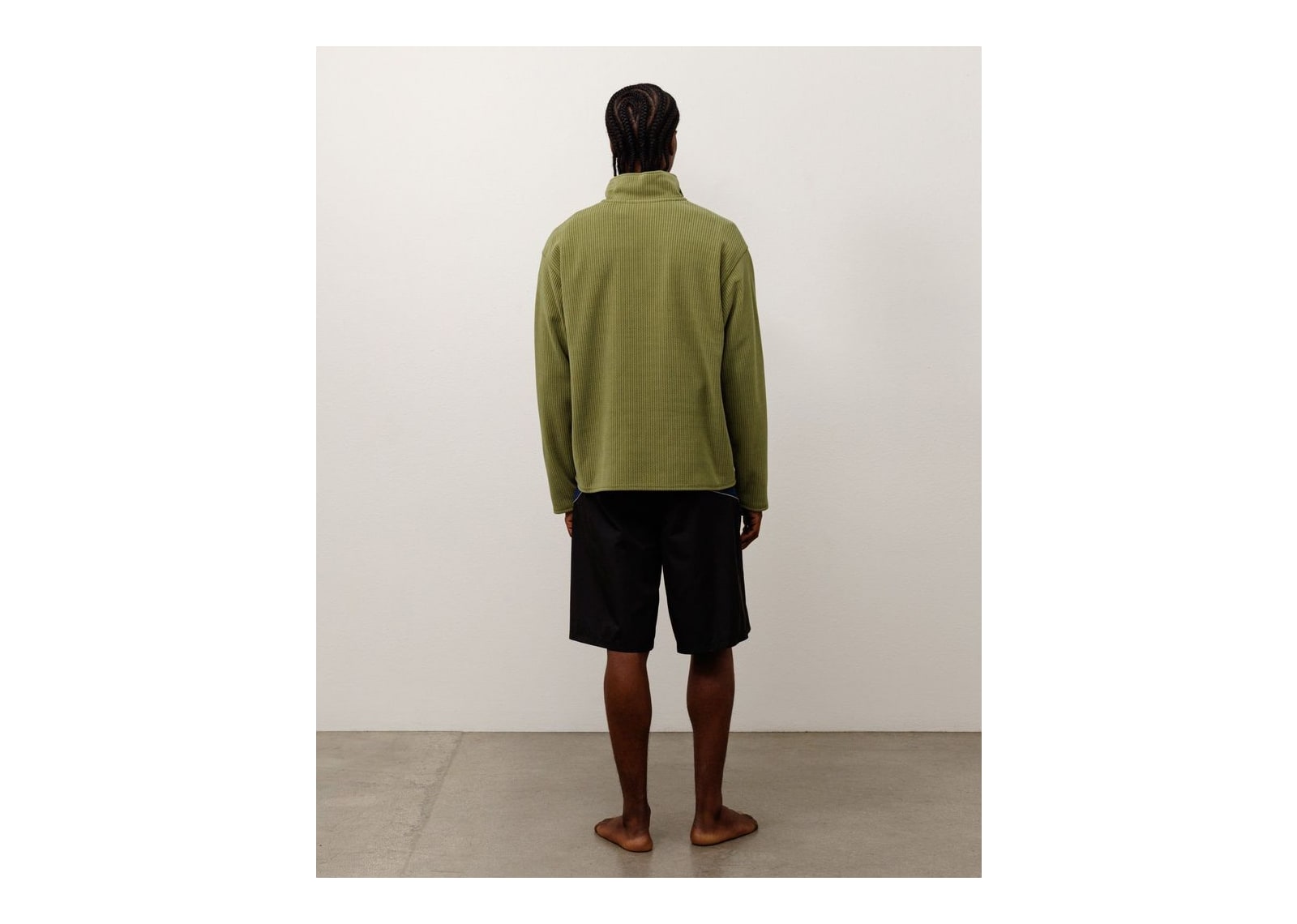Stussy Half Zip Thermal Mock Neck Olive - görsel 4