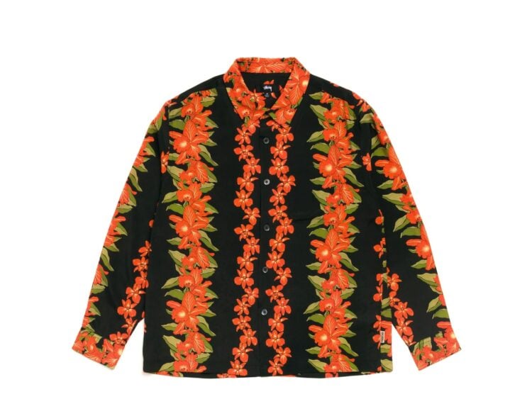 Stussy Hawaiian Floral Shirt Black