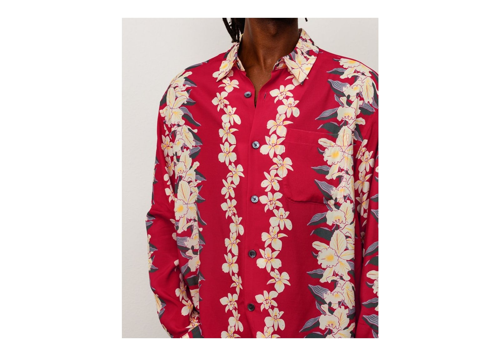 Stussy Hawaiian Floral Shirt Red - görsel 4