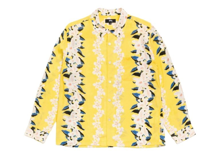 Stussy Hawaiian Floral Shirt Yellow
