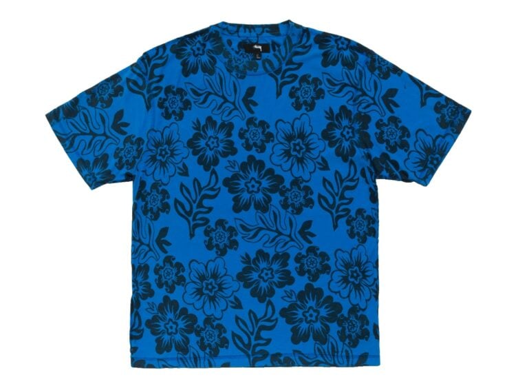 Stussy Lazy Floral Tee Sport Blue