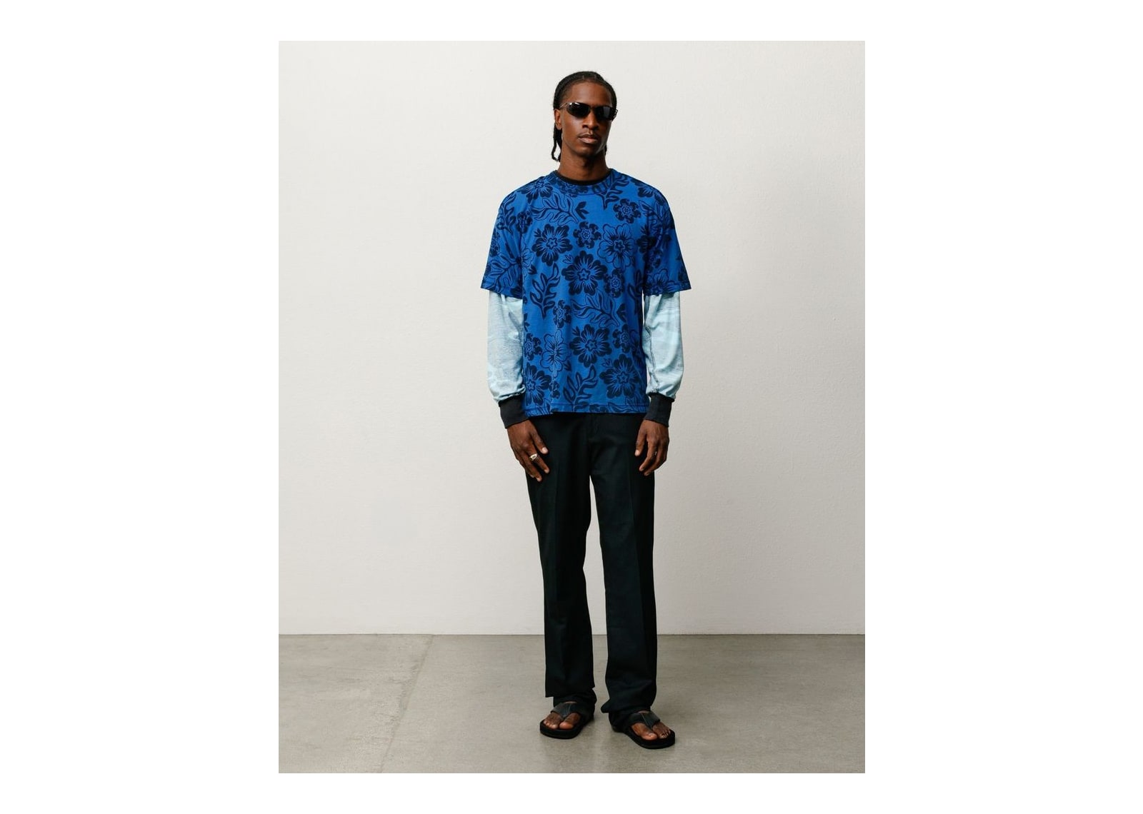 Stussy Lazy Floral Tee Sport Blue - görsel 2