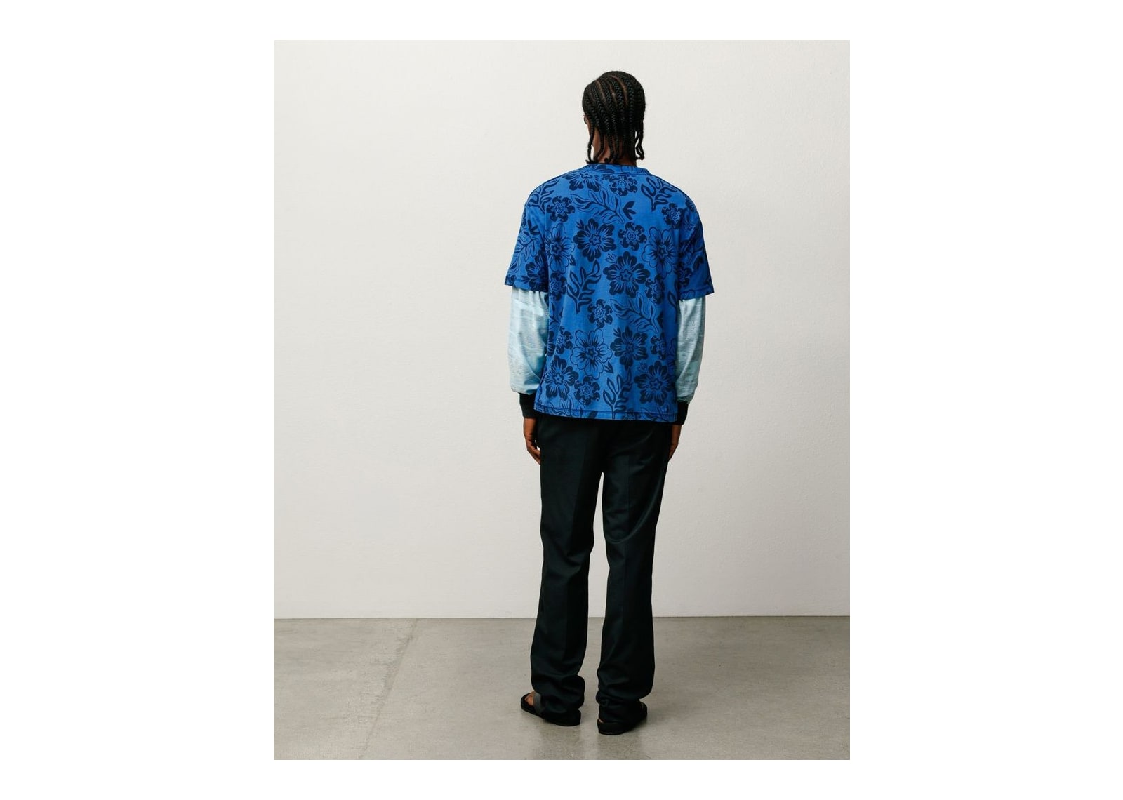 Stussy Lazy Floral Tee Sport Blue - görsel 4