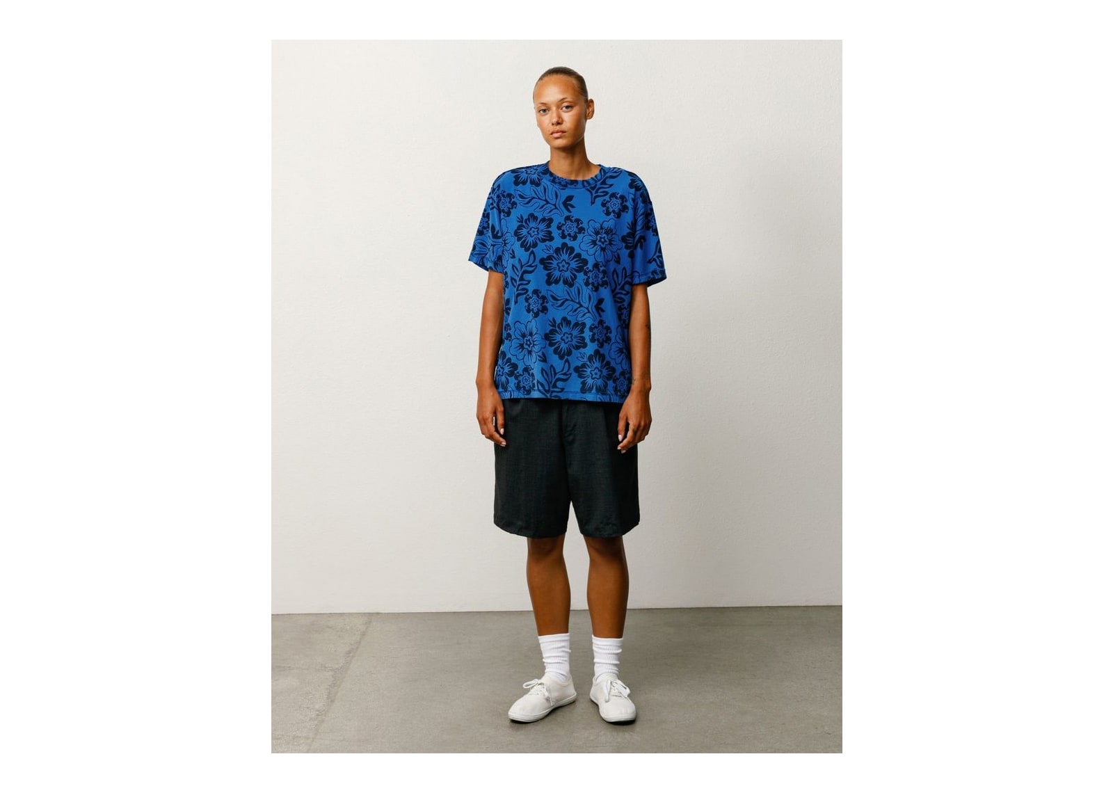 Stussy Lazy Floral Tee Sport Blue - görsel 5