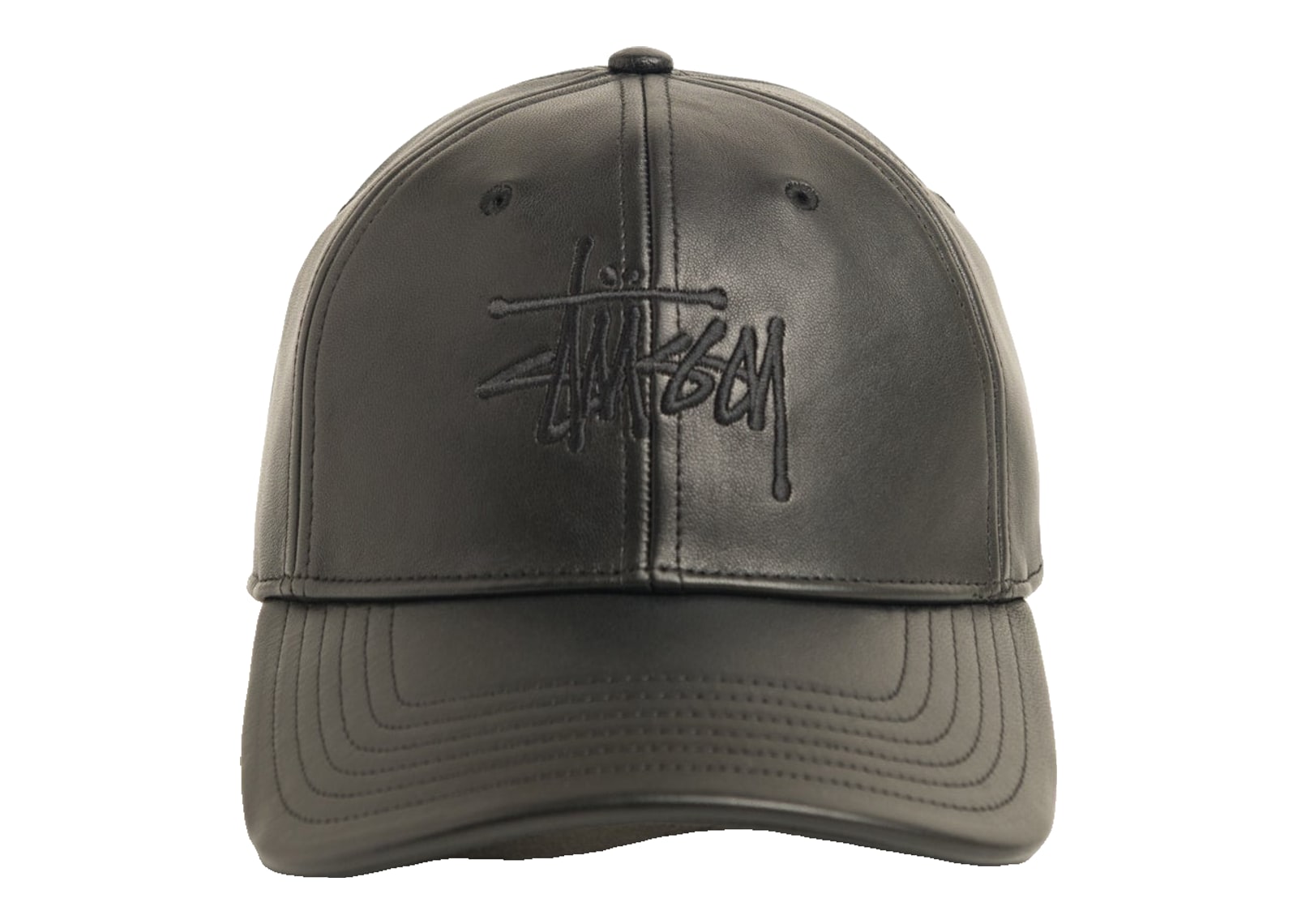 Stussy Leather Basic Stussy Cap Black