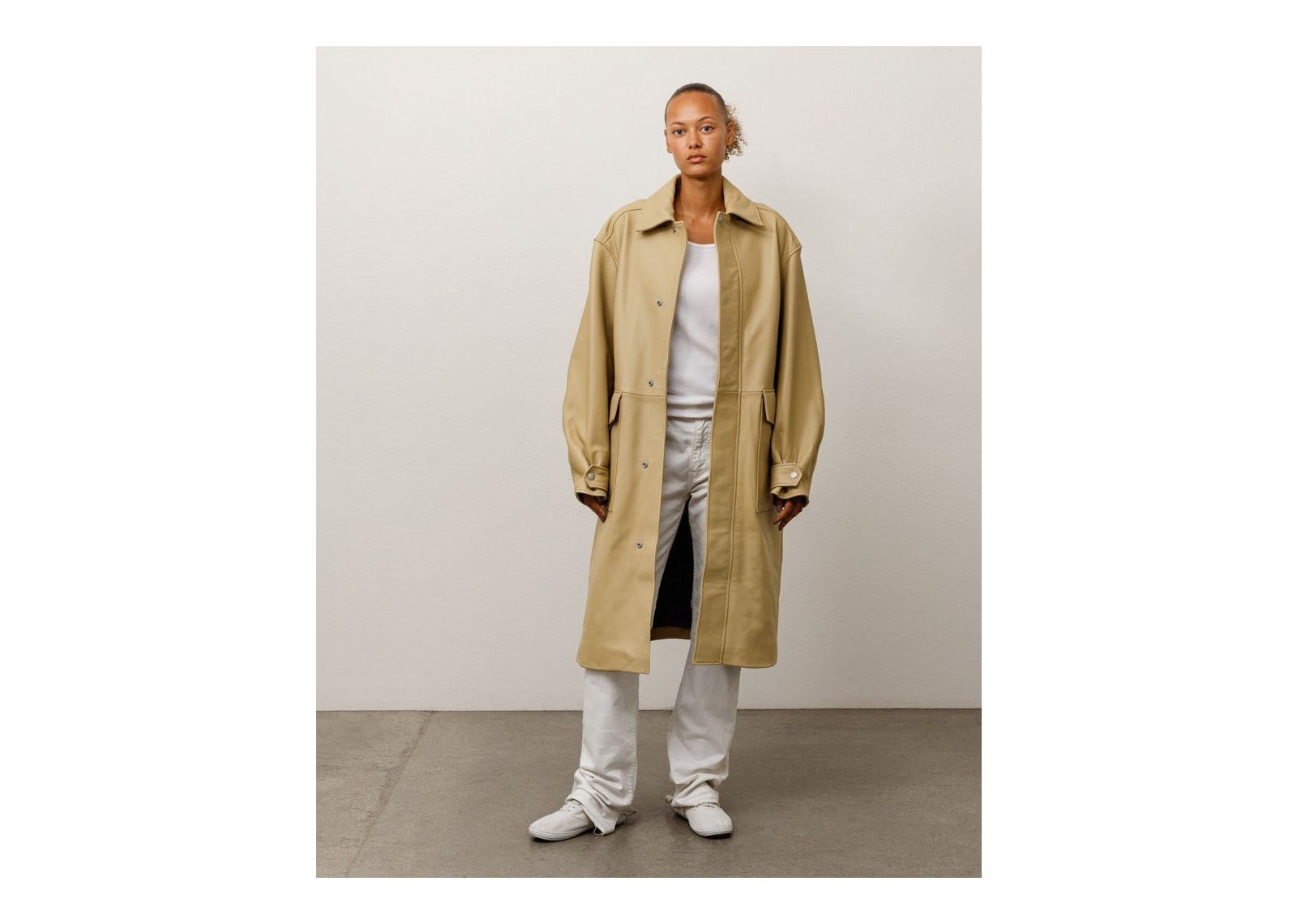 Stussy Leather Duster Sand - görsel 2