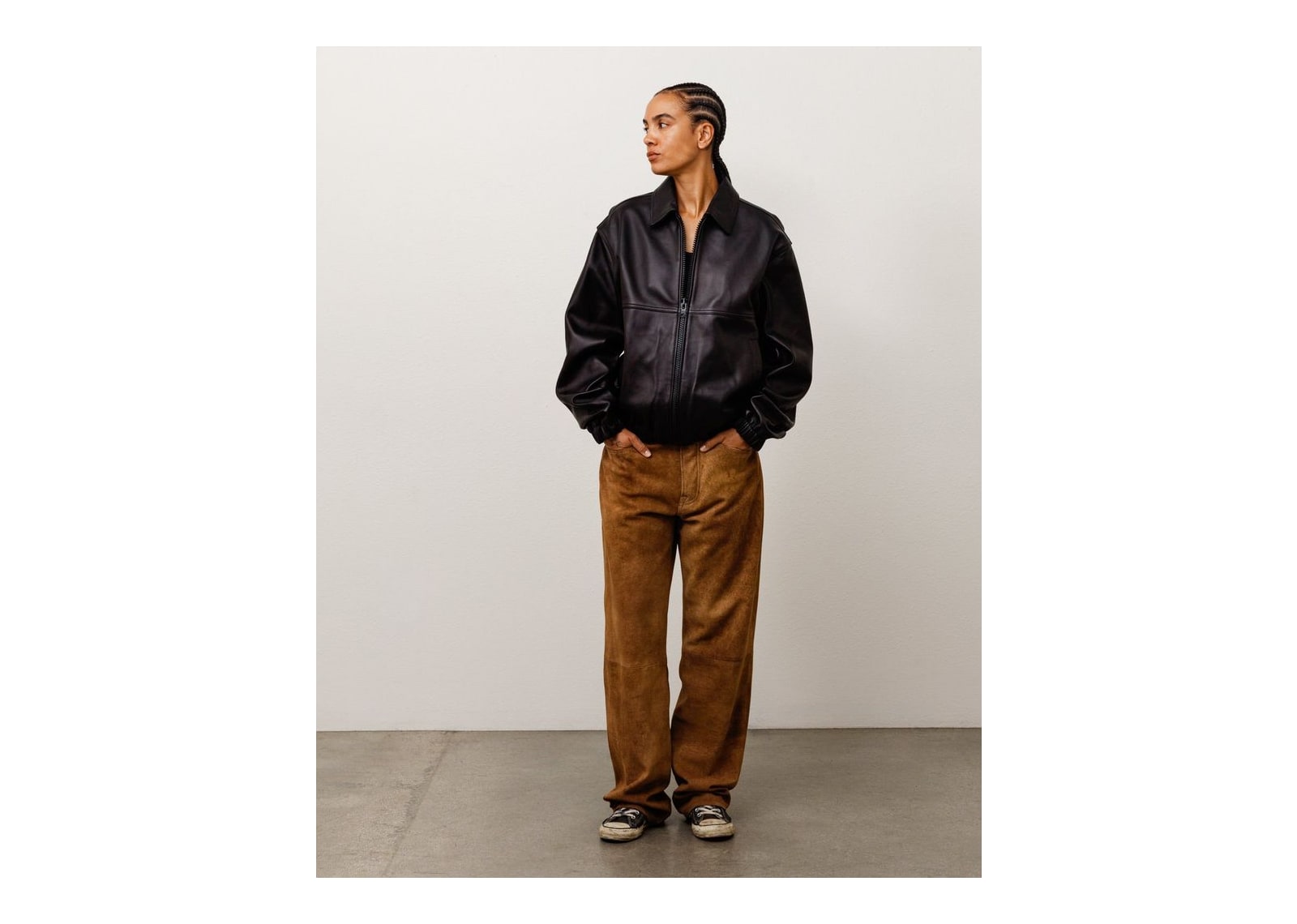 Stussy Leather Work Jacket Black - görsel 2