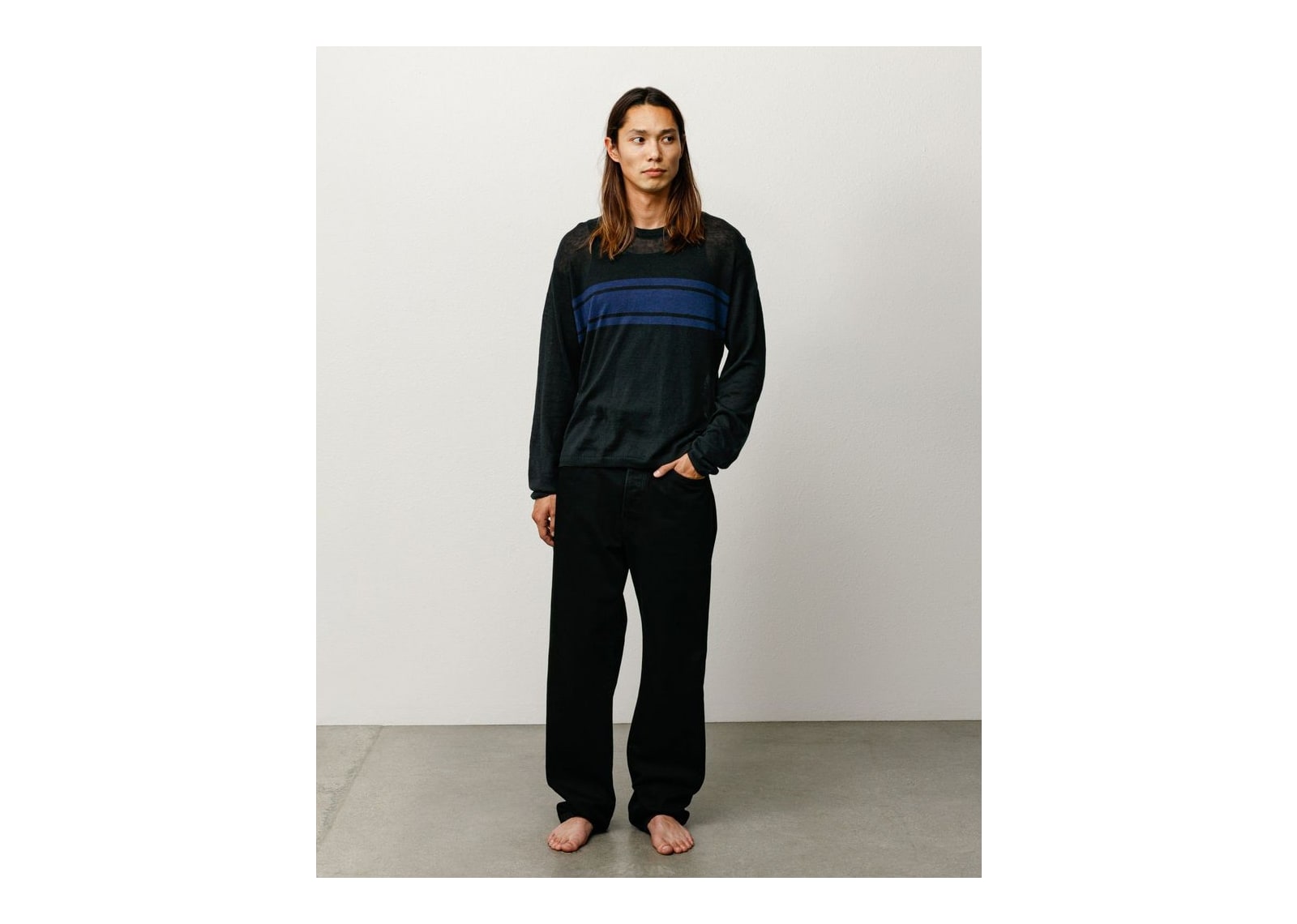 Stussy Lightweight Striped Sweater Black - görsel 2