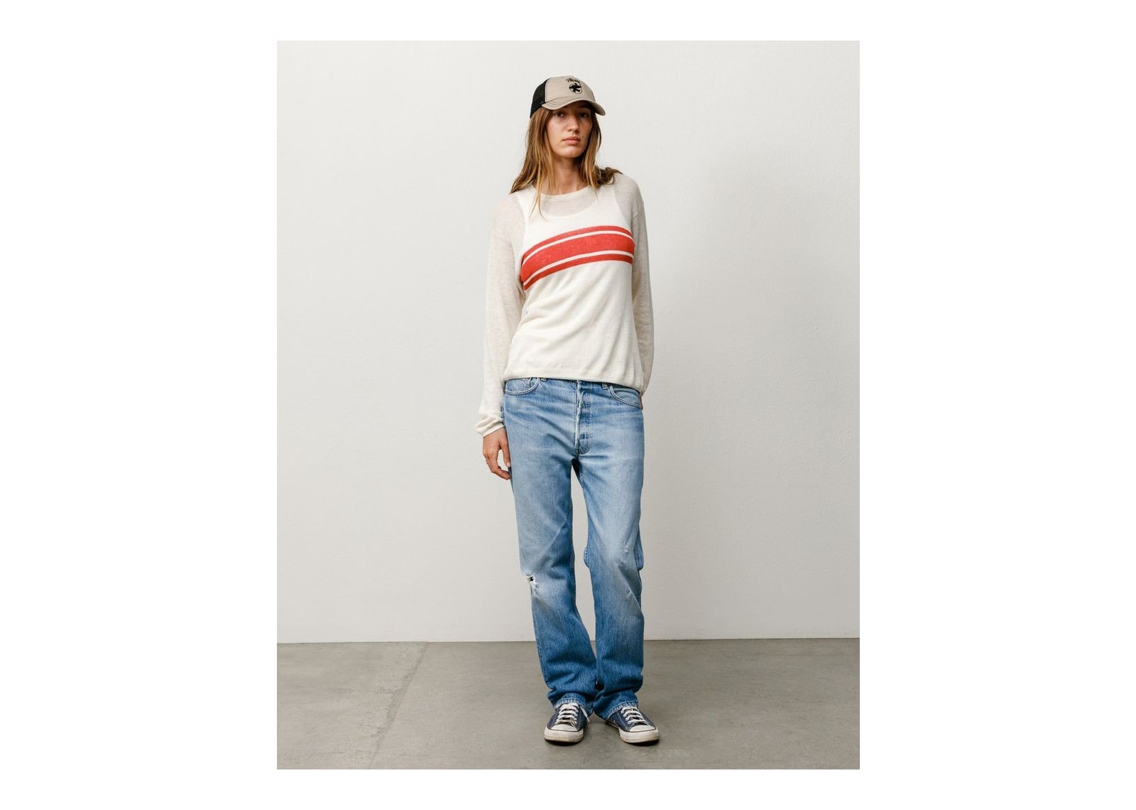 Stussy Lightweight Striped Sweater Bone - görsel 2