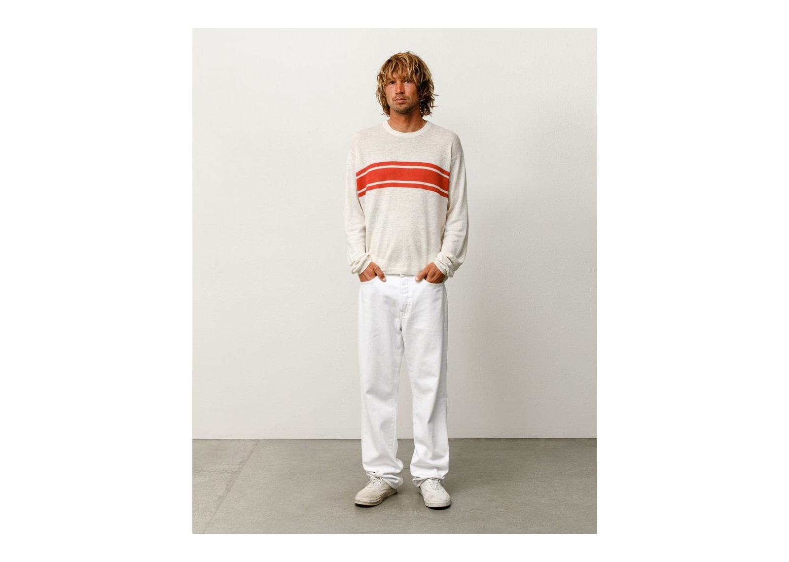 Stussy Lightweight Striped Sweater Bone - görsel 4