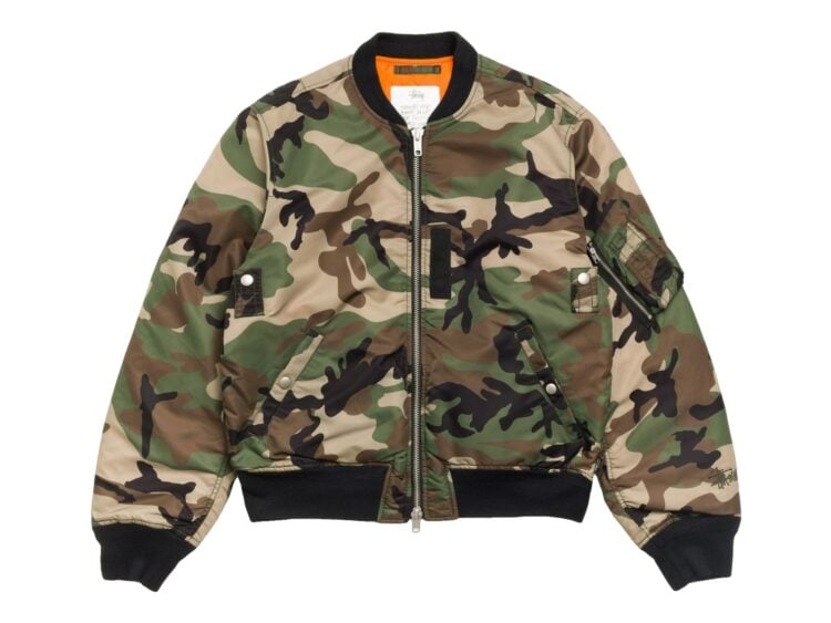 Stussy MA-1 Bomber Jacket Woodland Camo