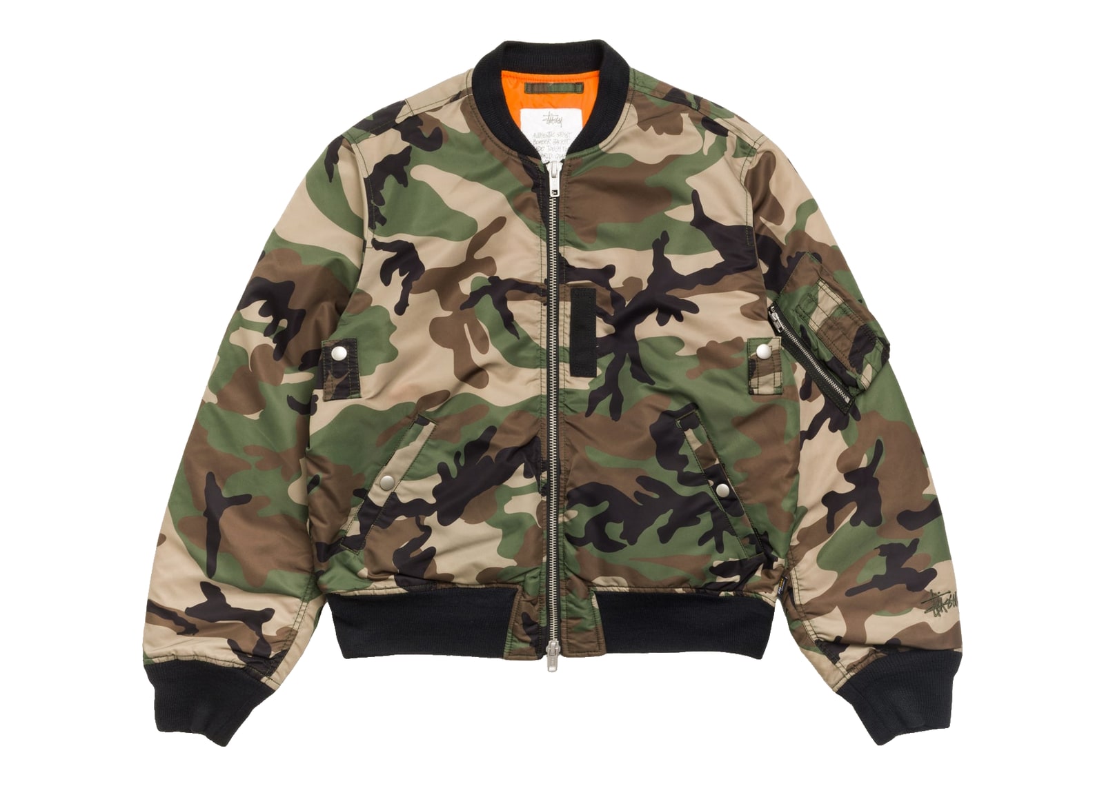 Stussy MA-1 Bomber Jacket Woodland Camo
