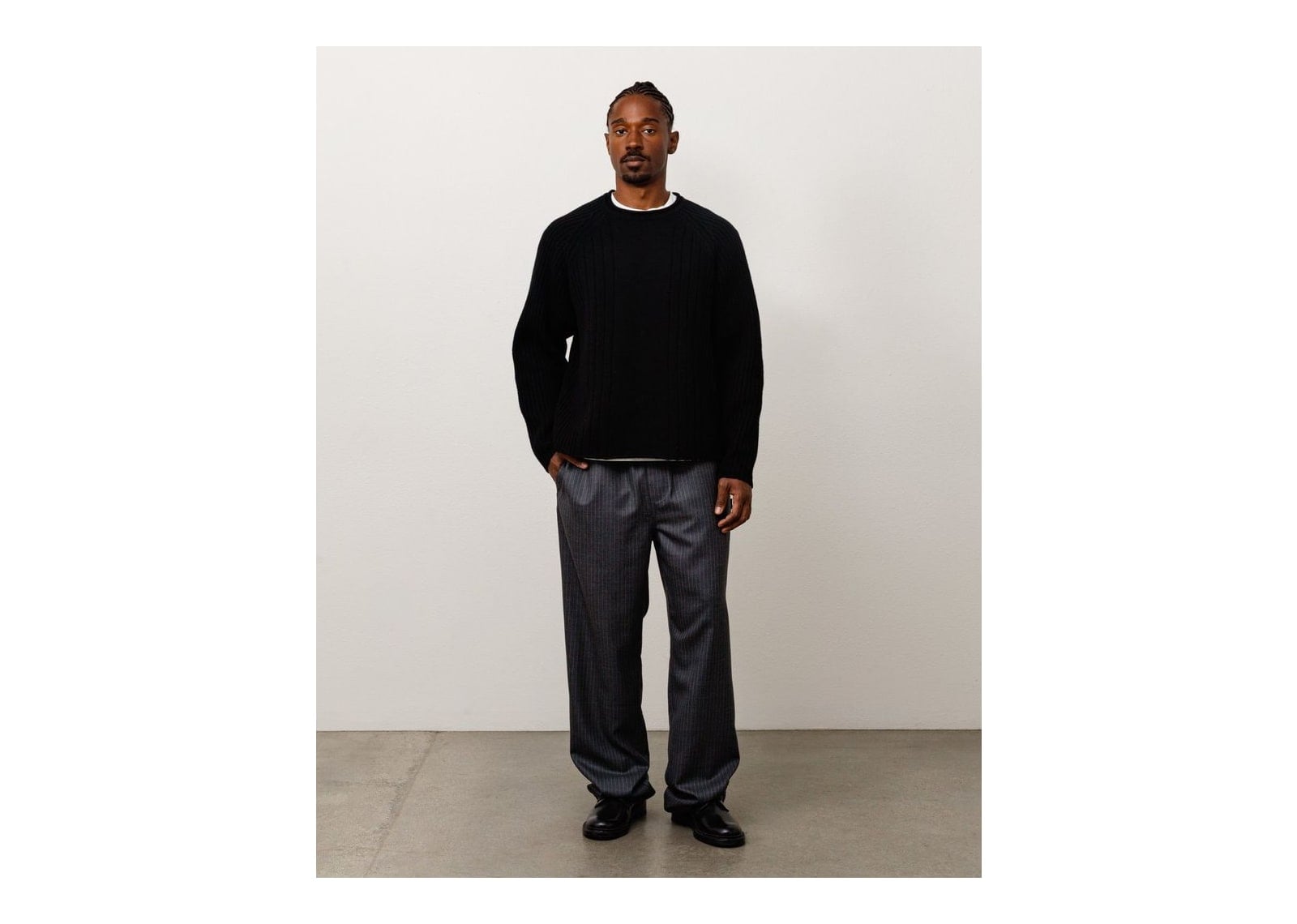 Stussy Merino Roll Neck Sweater Black - görsel 2