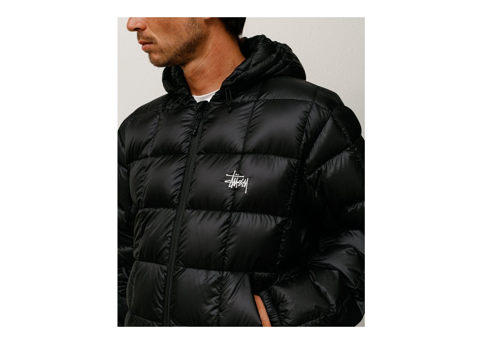 Stussy Midweight Hooded Puffer Black - görsel 3
