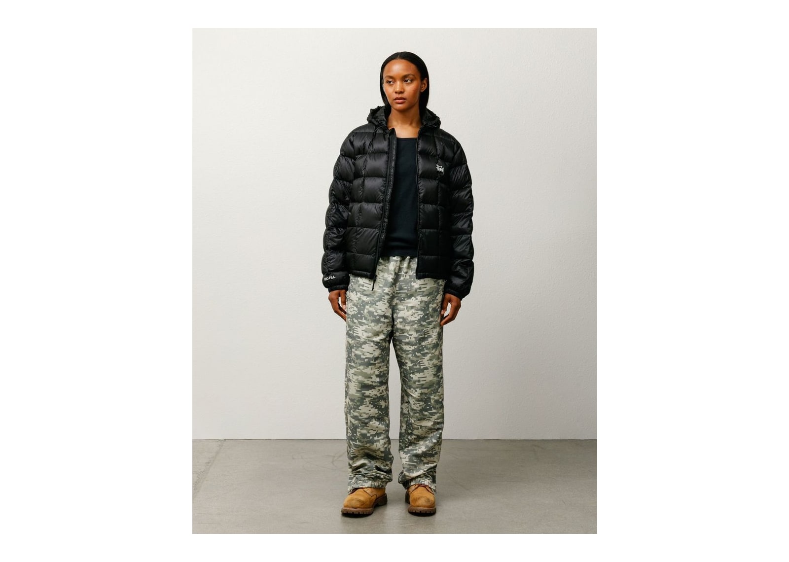 Stussy Midweight Hooded Puffer Black - görsel 4