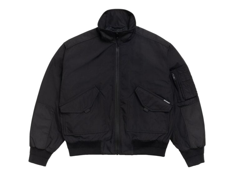 Stussy Mock Neck Flight Bomber Black