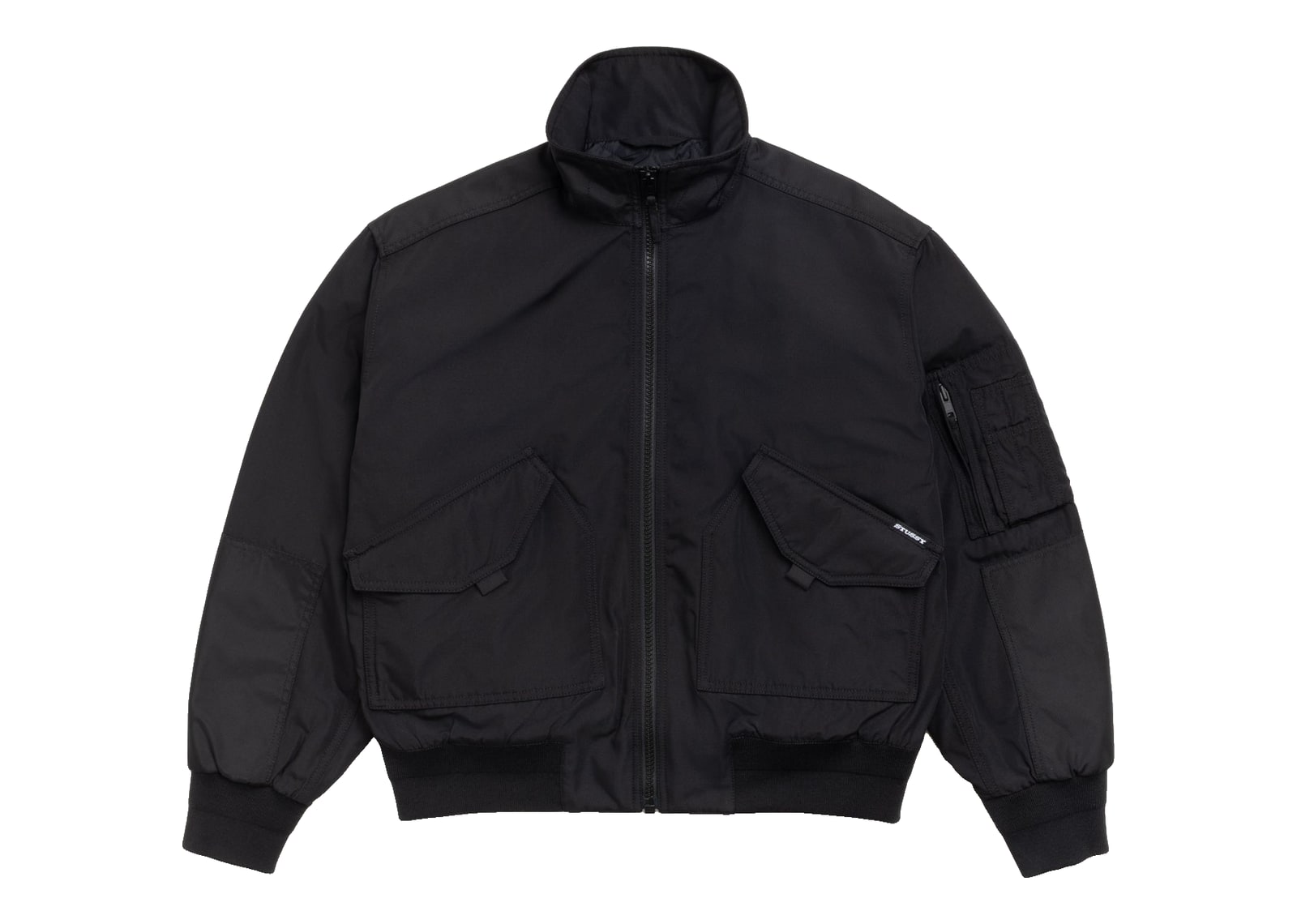 Stussy Mock Neck Flight Bomber Black