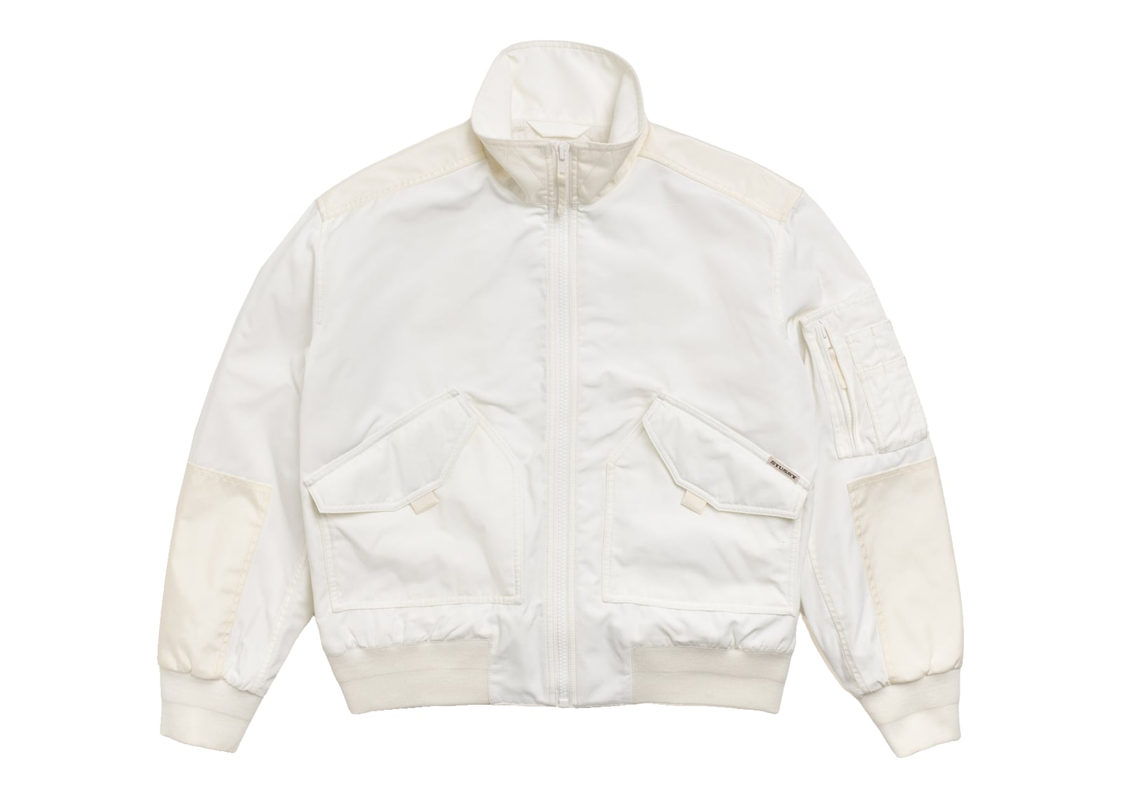 Stussy Mock Neck Flight Bomber White