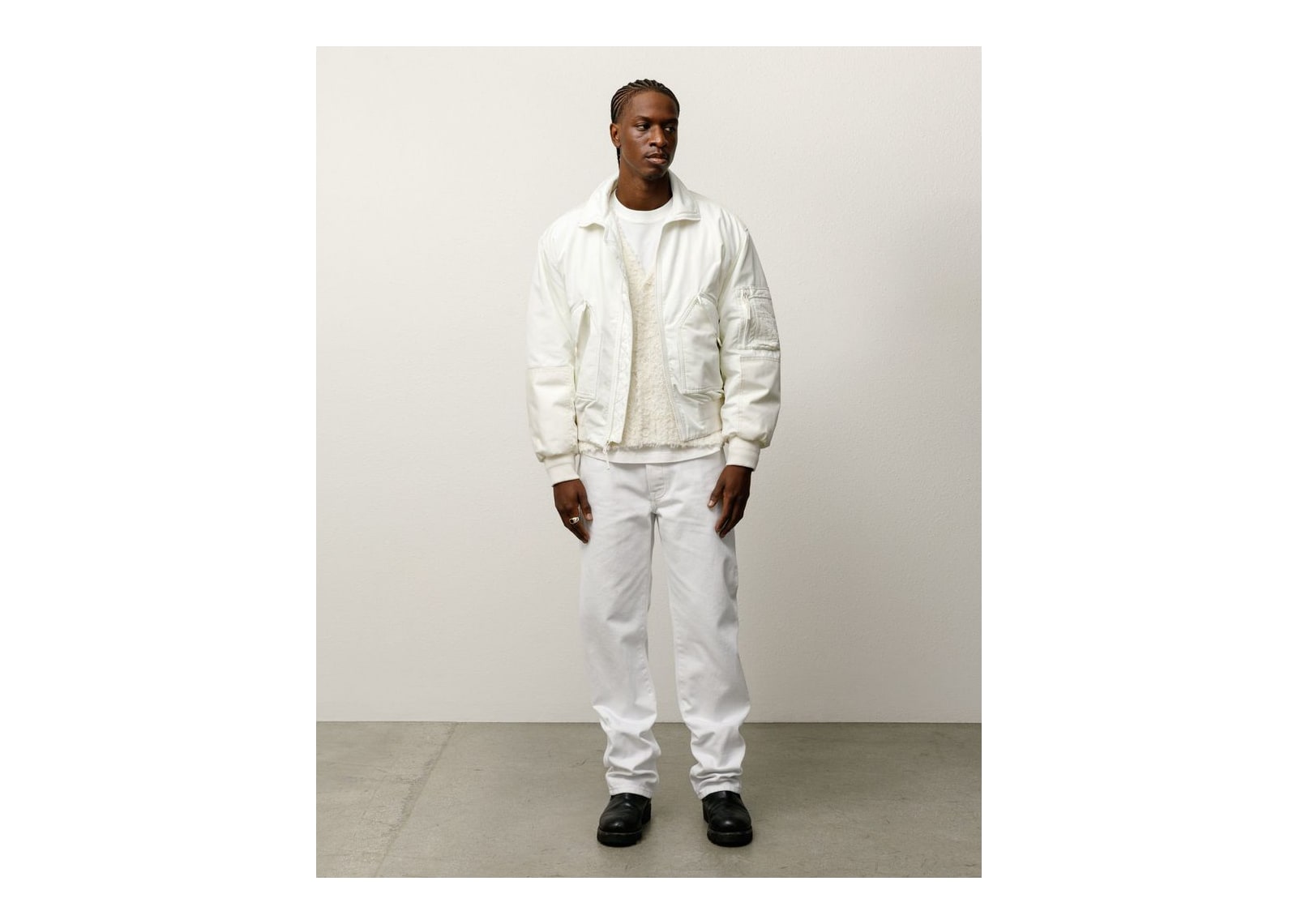Stussy Mock Neck Flight Bomber White - görsel 2