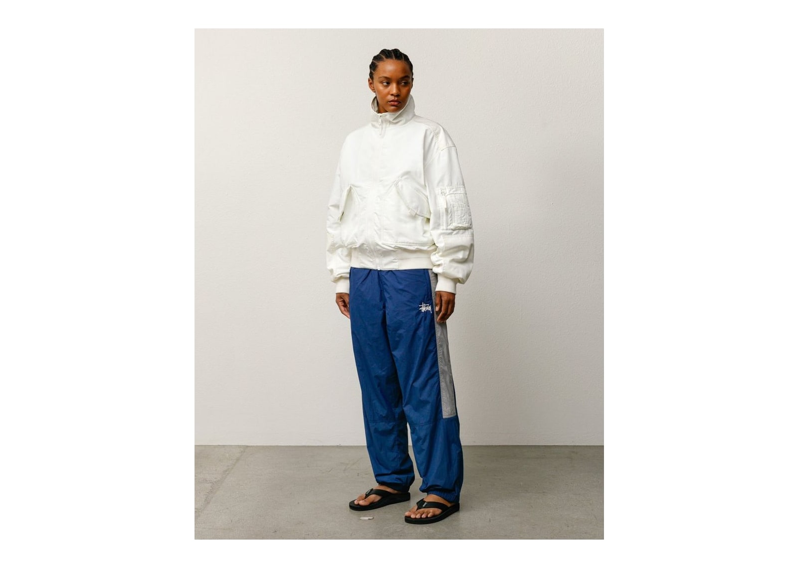 Stussy Mock Neck Flight Bomber White - görsel 4