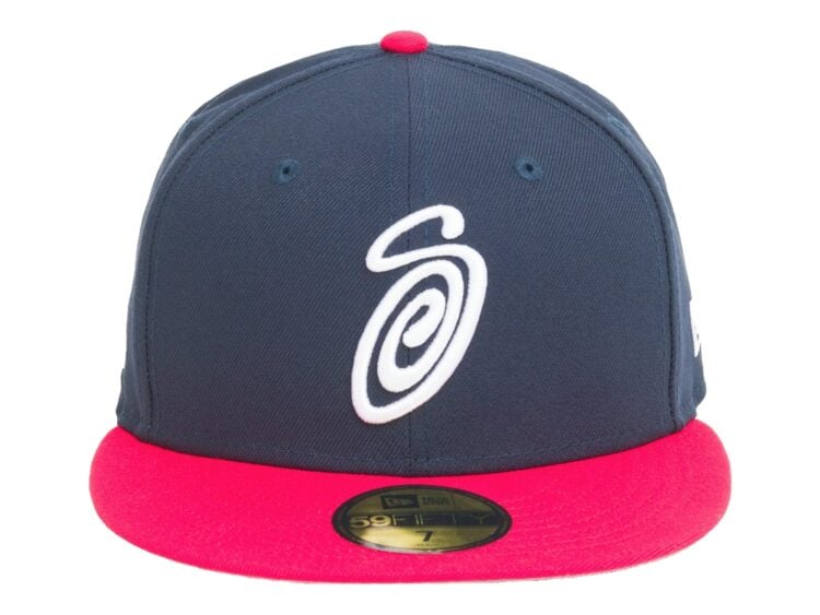 Stussy New Era 59FIFTY Swirly S Cap Navy/Red