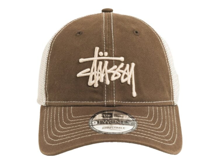 Stussy New Era 9TWENTY Washed Basic Trucker Cap Mocha