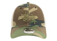Stussy New Era 9TWENTY Washed Basic Trucker Cap Woodland Camo