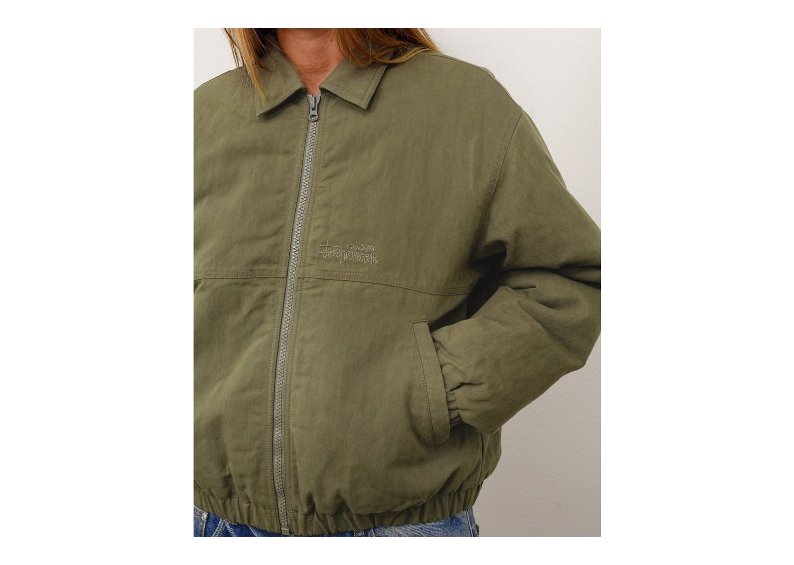 Stussy NYCO Collared Work Jacket Green - görsel 3