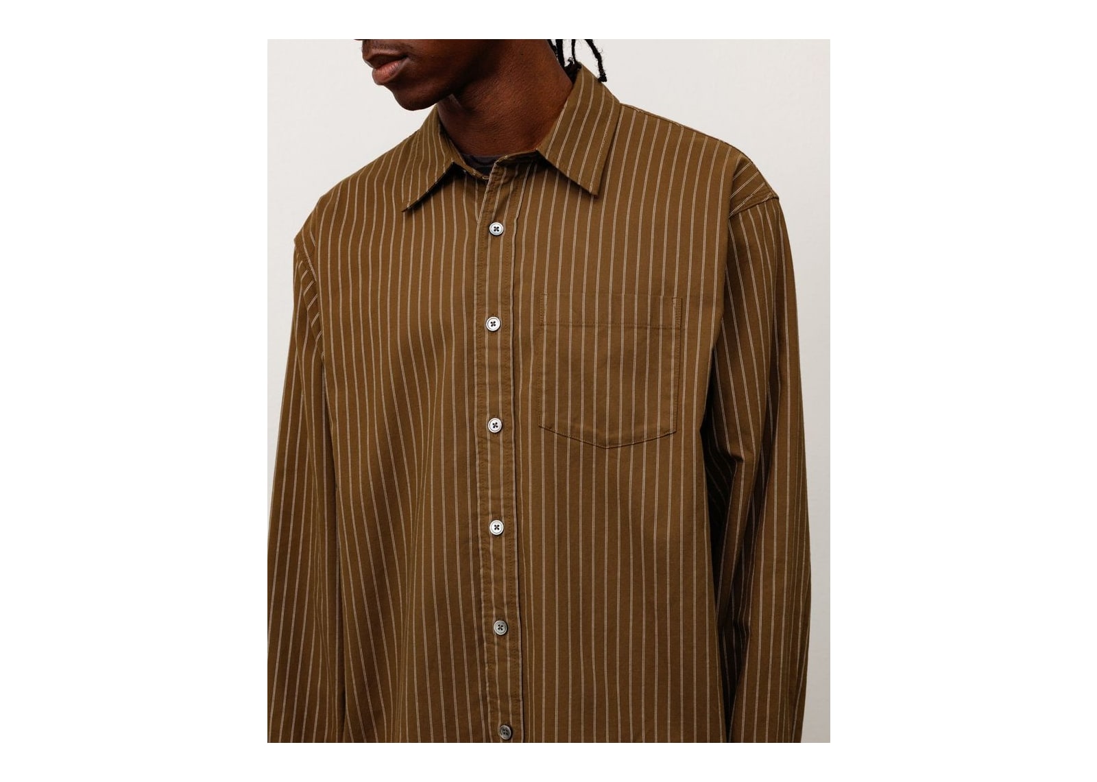 Stussy Oxford Shirt Brown Stripe - görsel 4