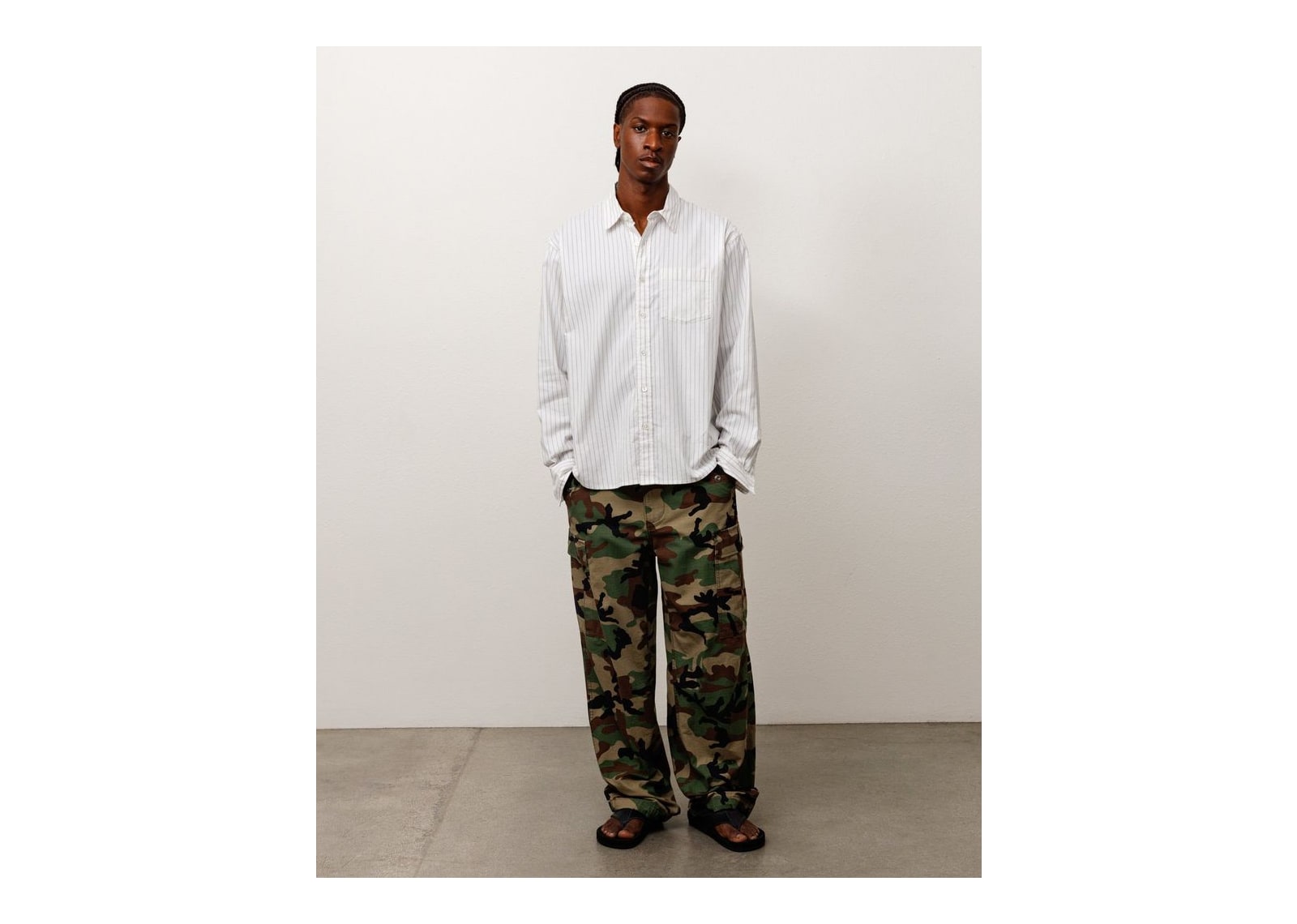 Stussy Oxford Shirt Grey Stripe - görsel 2