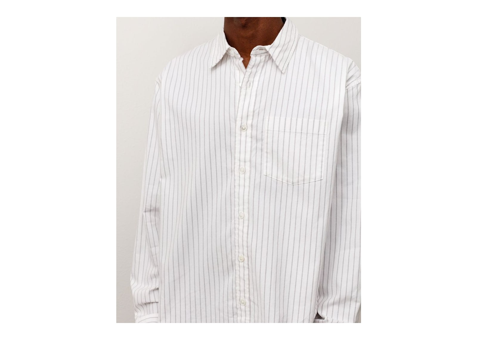 Stussy Oxford Shirt Grey Stripe - görsel 3