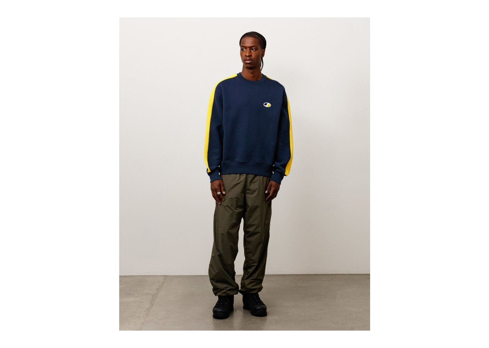Stussy Paneled Stripe Crew Navy - görsel 2