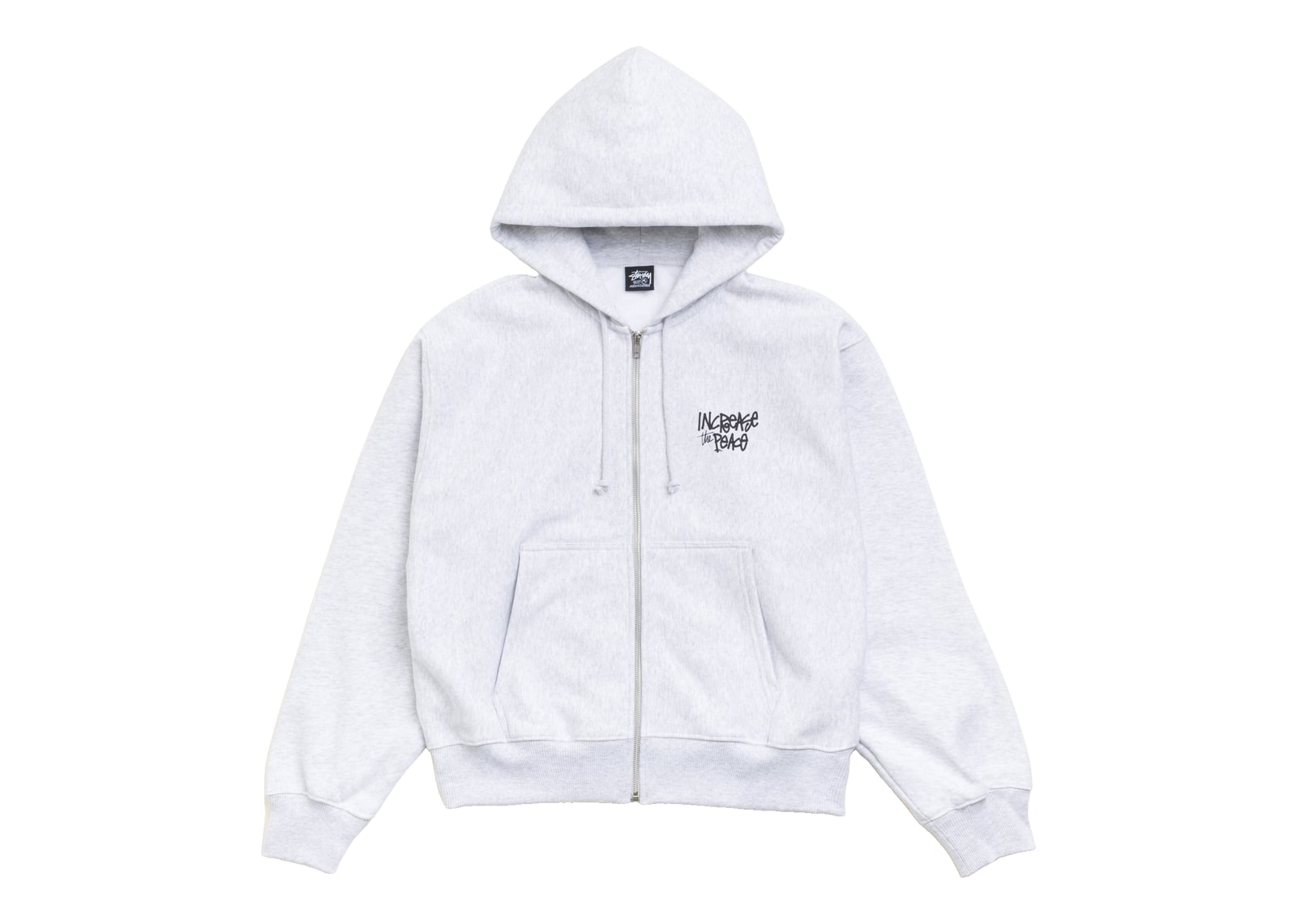 Stussy Peace Increased Zip Hoodie Ash Heather