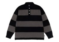 Stussy Pique Knit Stripe Rugby Black