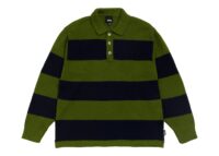 Stussy Pique Knit Stripe Rugby Olive
