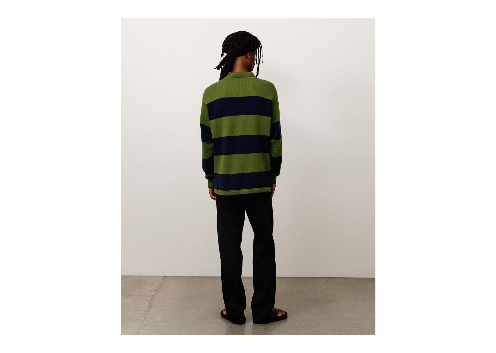 Stussy Pique Knit Stripe Rugby Olive - görsel 4