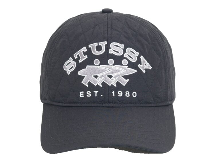 Stussy Quilted Surfwalk Snapback Cap Black