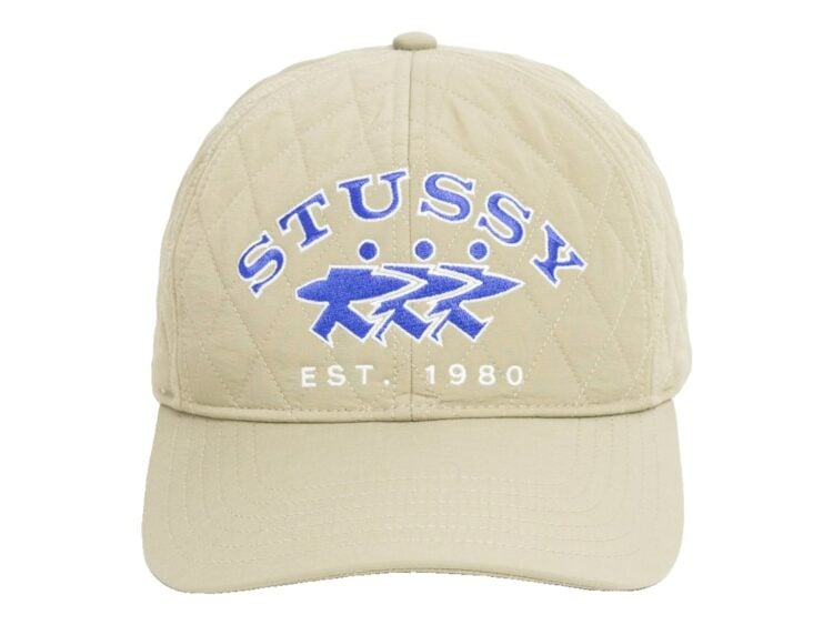 Stussy Quilted Surfwalk Snapback Cap Khaki