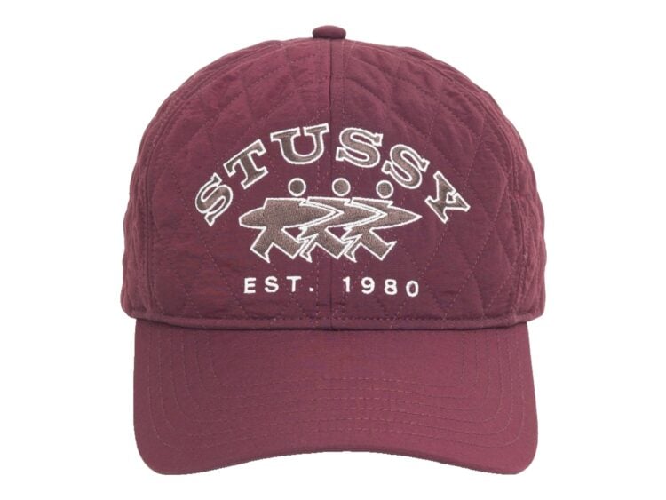Stussy Quilted Surfwalk Snapback Cap Wine